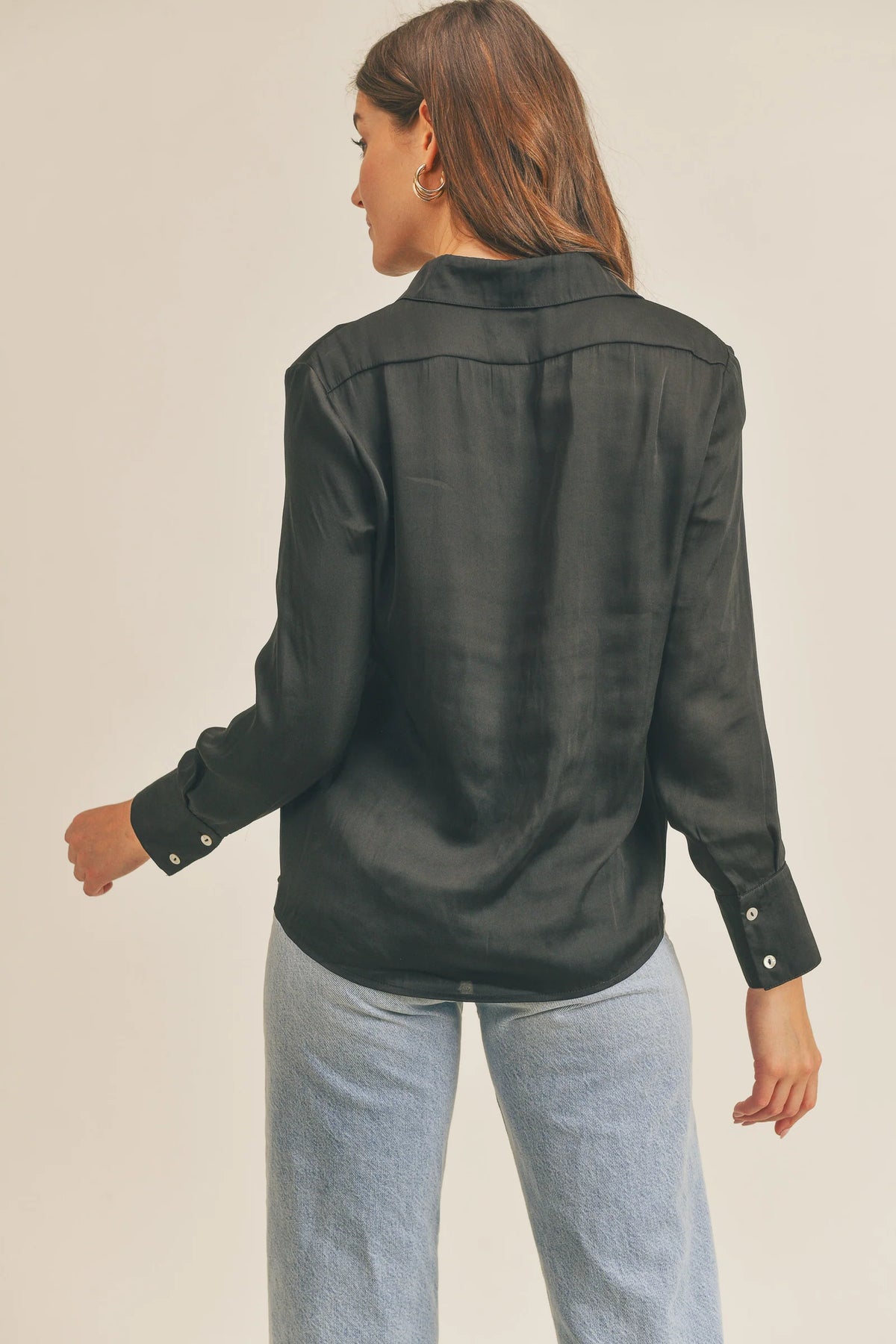 Reset Button Down L/S Blouse