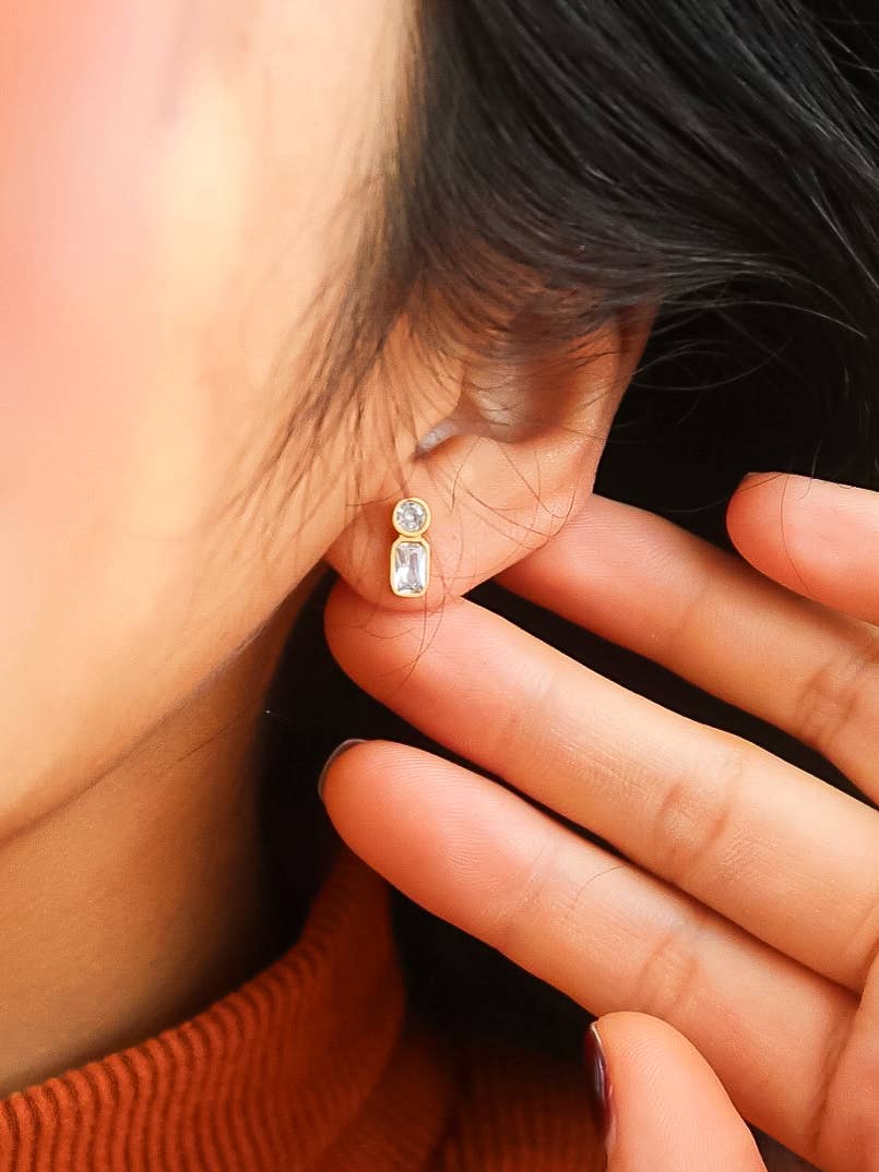 Zaid 18K Gold Non-Tarnish Mini CZ Stud