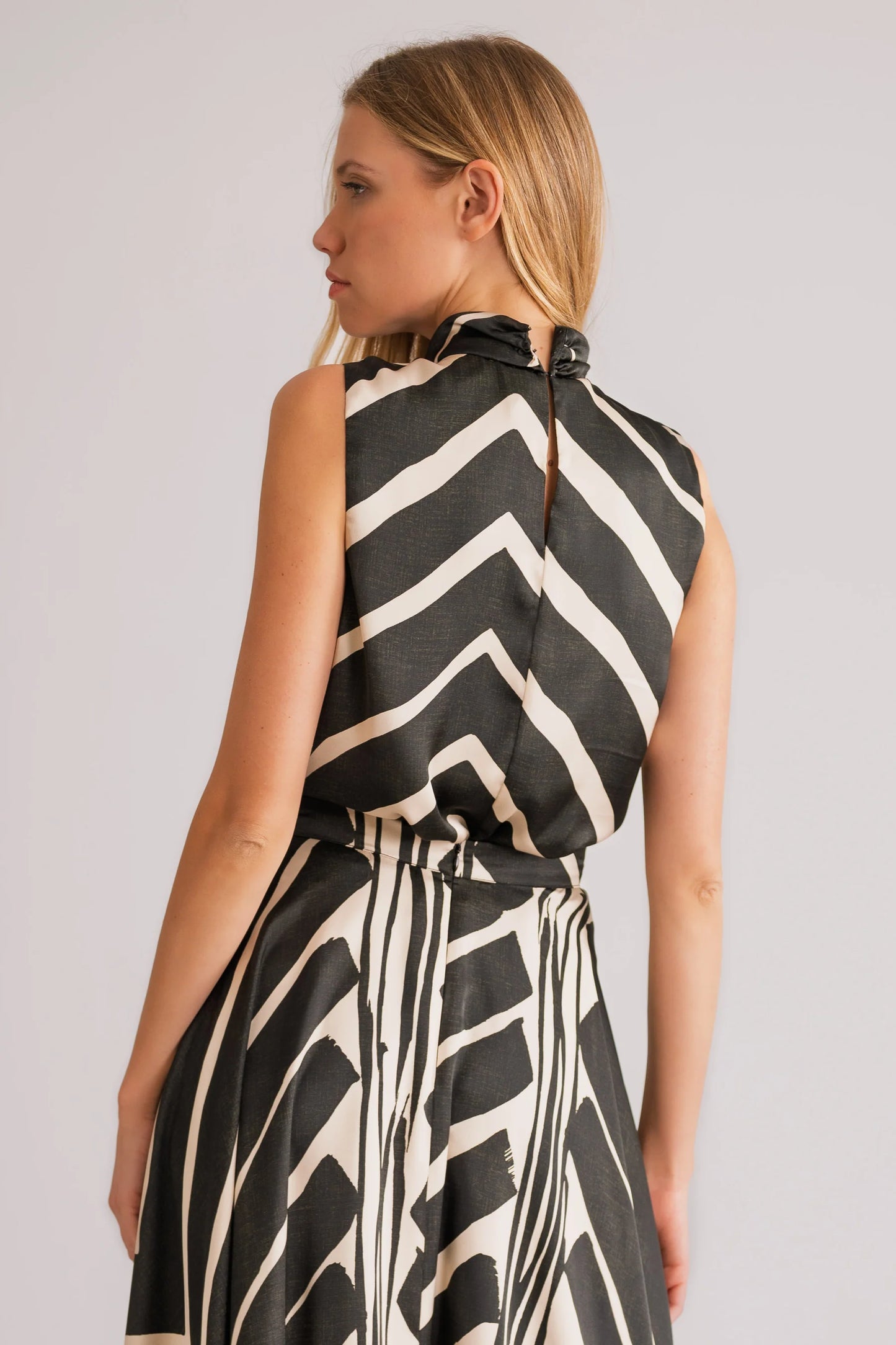 Lavender Brown Rebecca Stripe Halter Top