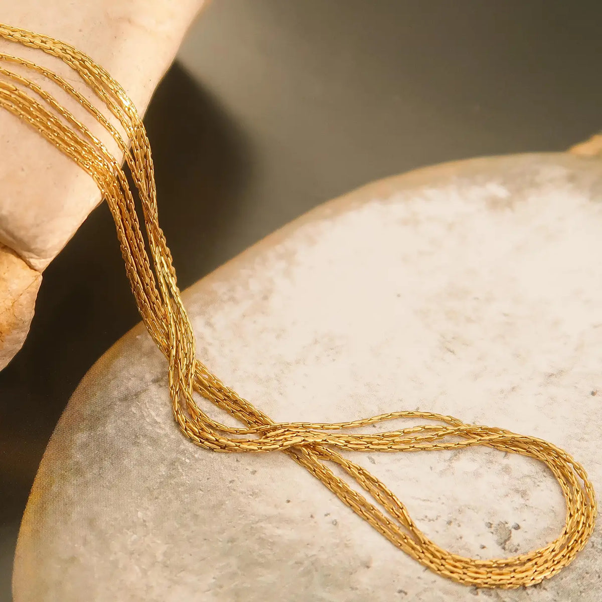 Flanerie Palisse 18K Gold Non-Tarnish Layered Dainty Chain Necklace
