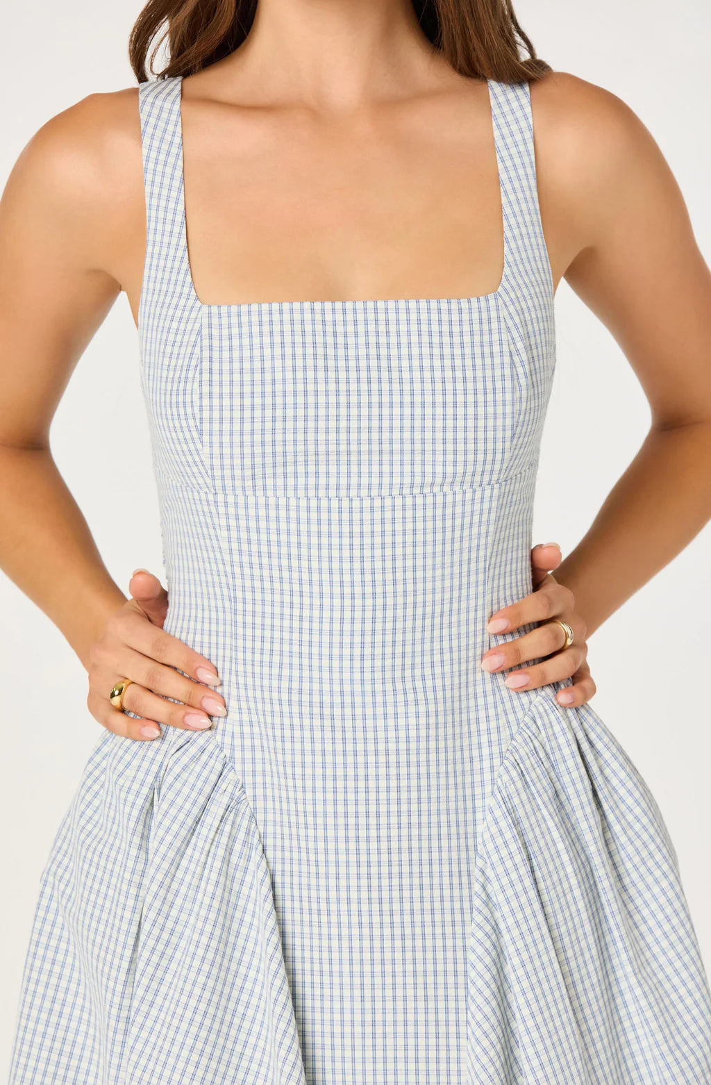 ASTR The Label Vinya Plaid Bow-Back Midi Dress