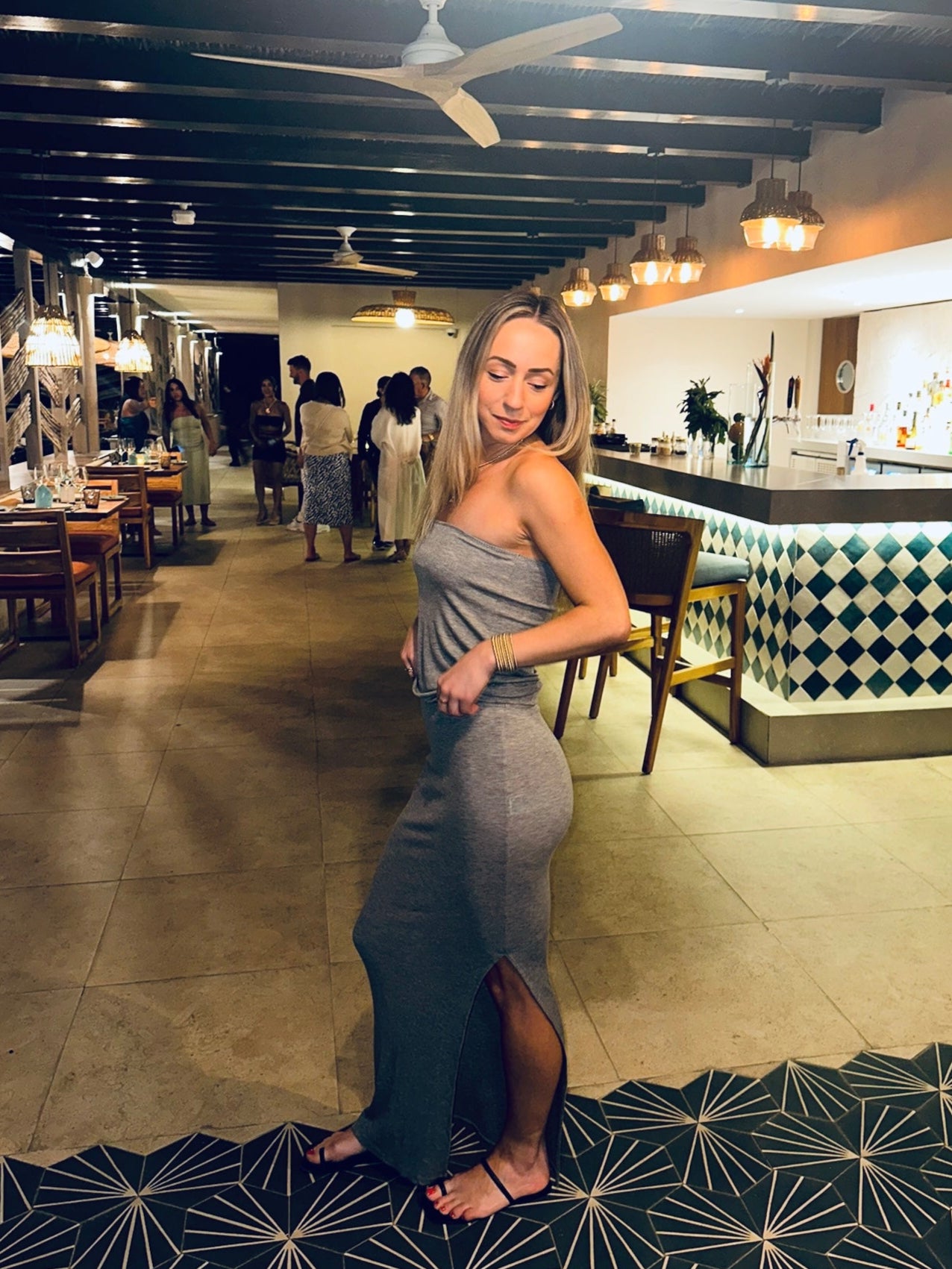 Alohas Strapless Ribbed Mona Tank