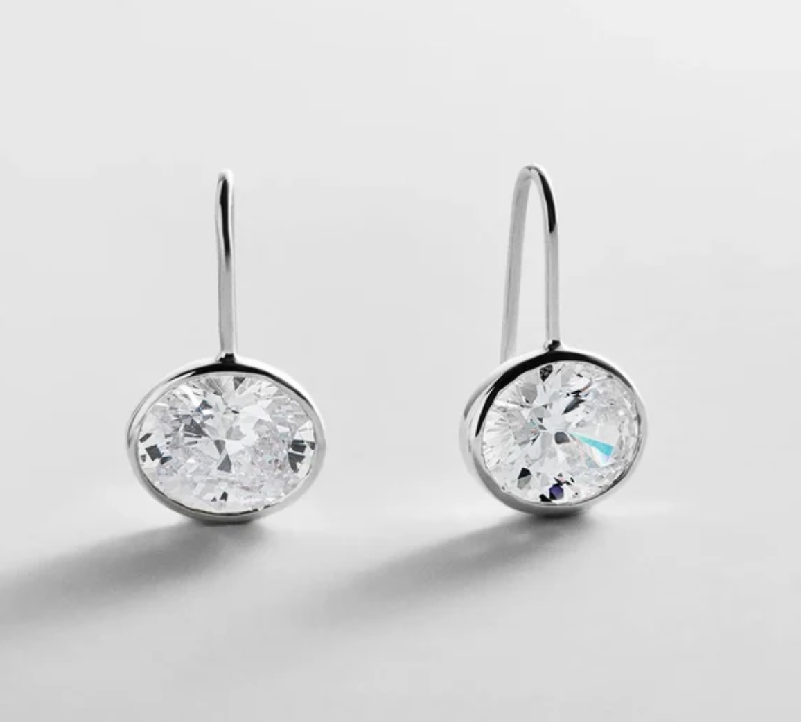 Bauble Bar 10MM Fallon Sterling Silver Bezel Earrings - Silver