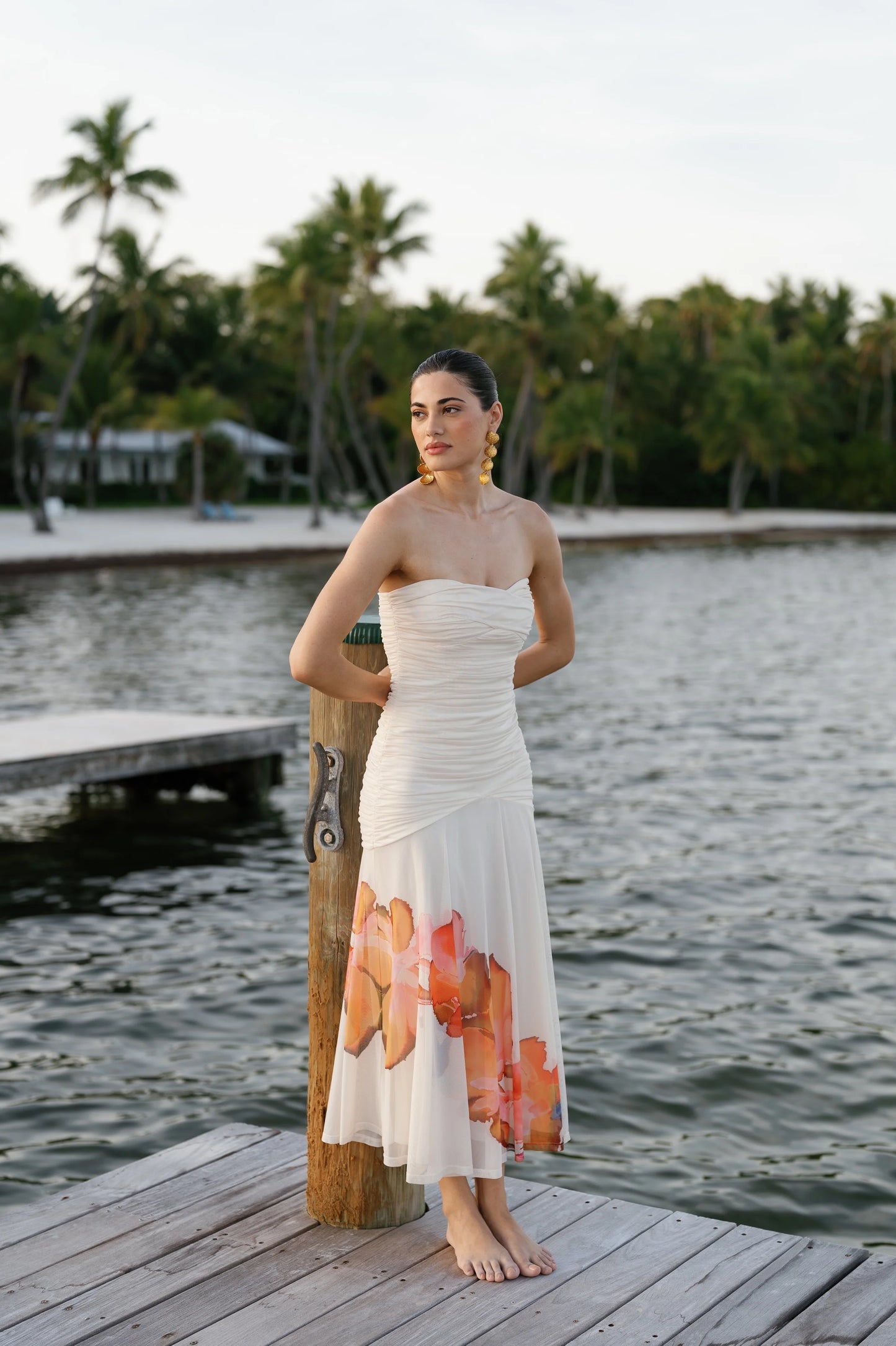 Hutch Strapless Watercolor Bonnie Maxi Dress