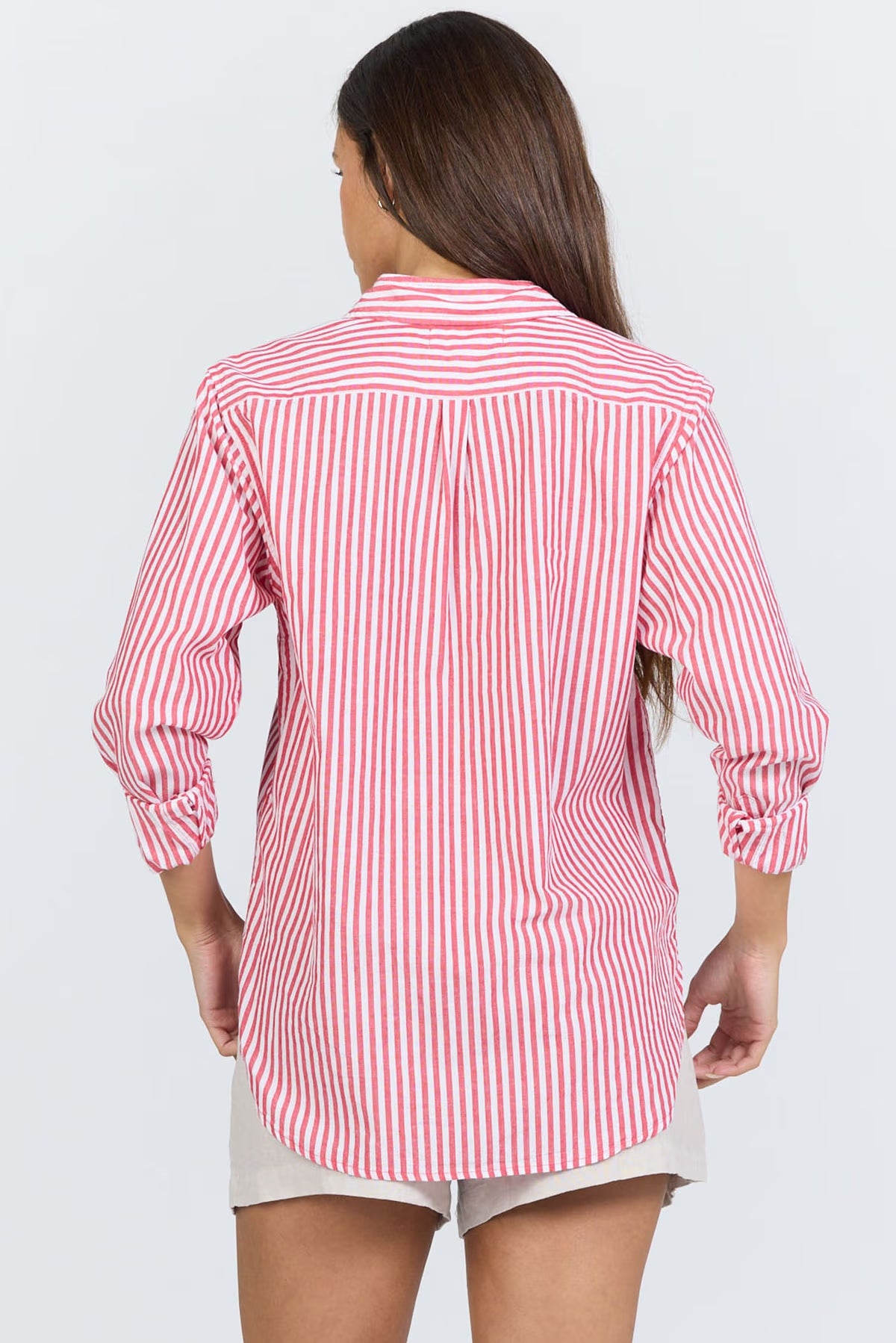 Dear John Lolita Salsa Stripe Button Down