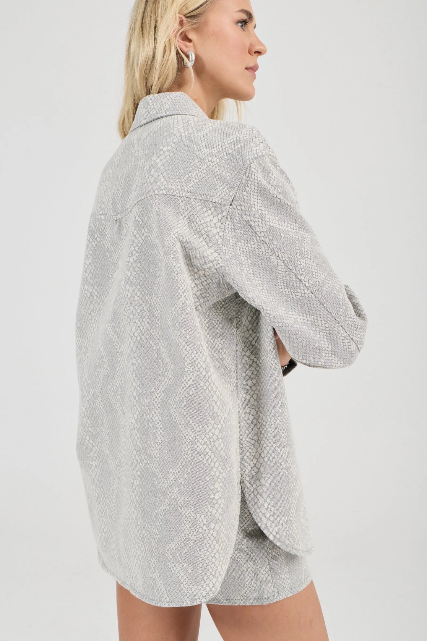Rolla's Drift Oversized Denim Shirt Python