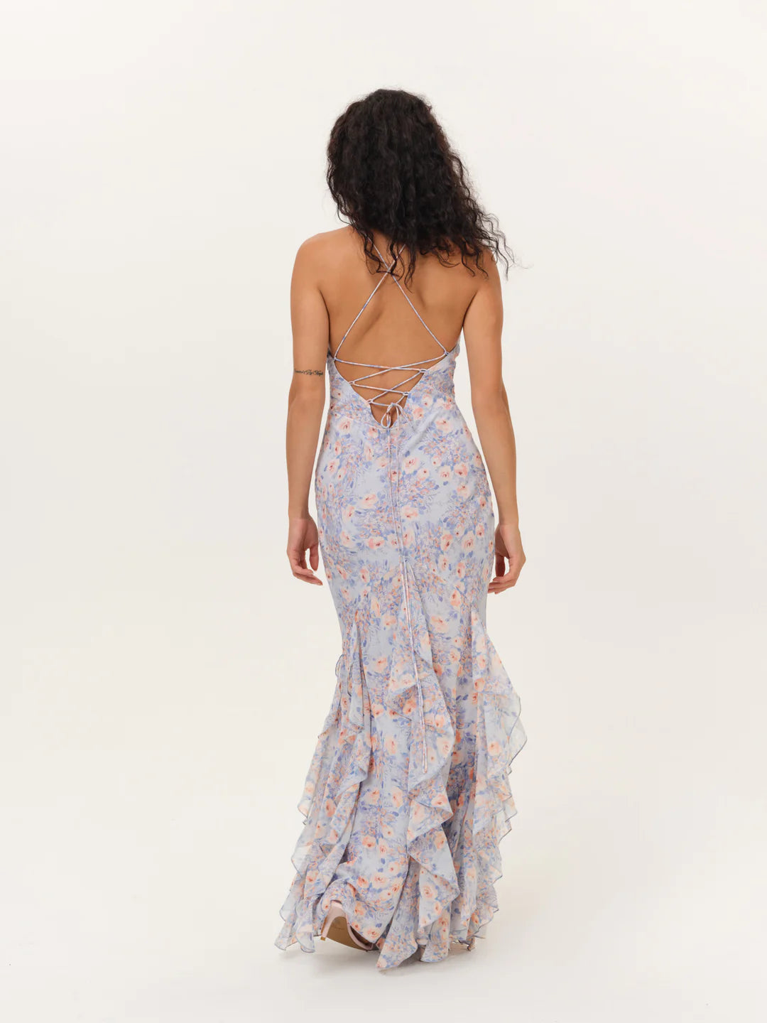 For Love & Lemons Elea Blue Maxi Dress