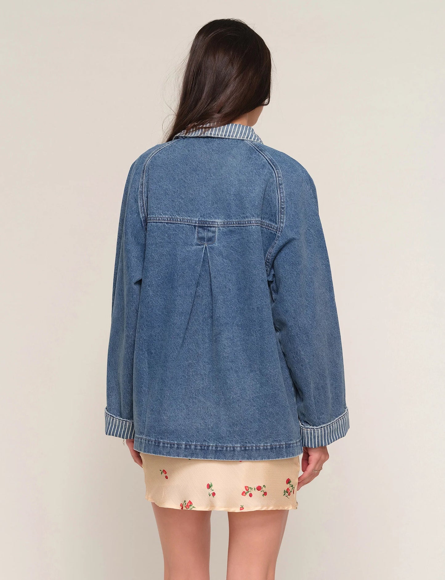 Heartloom Conor Striped Collared Denim Jacket