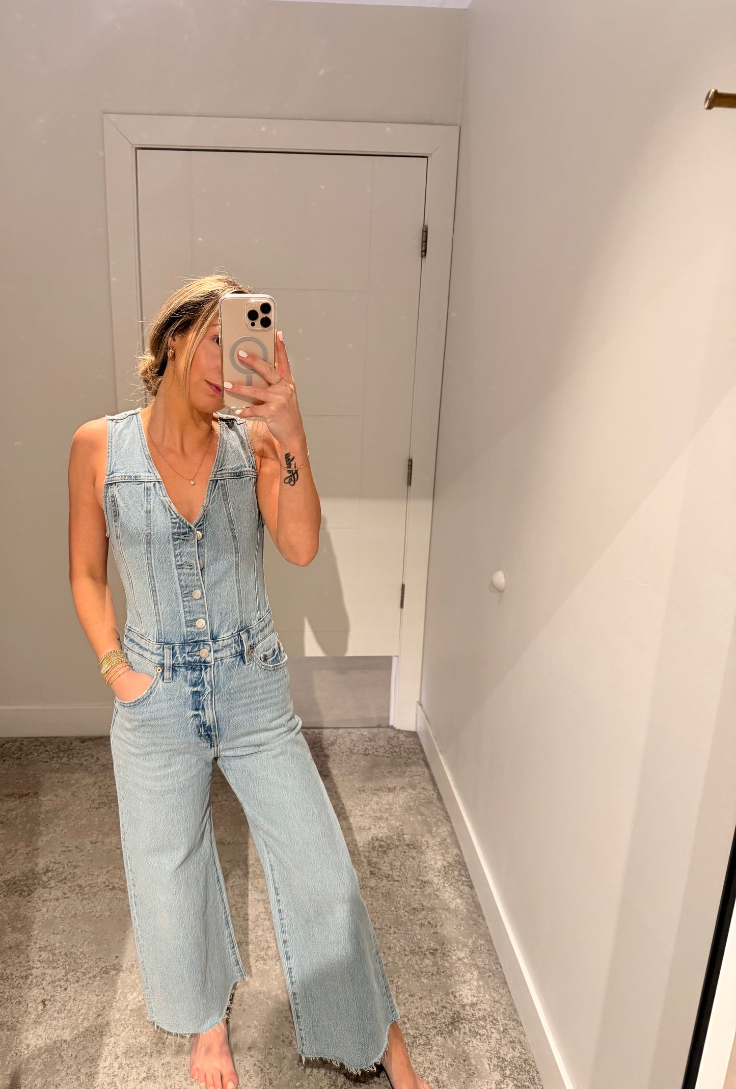 Pistola Aria Cropped Fitted Vest Jumpsuit