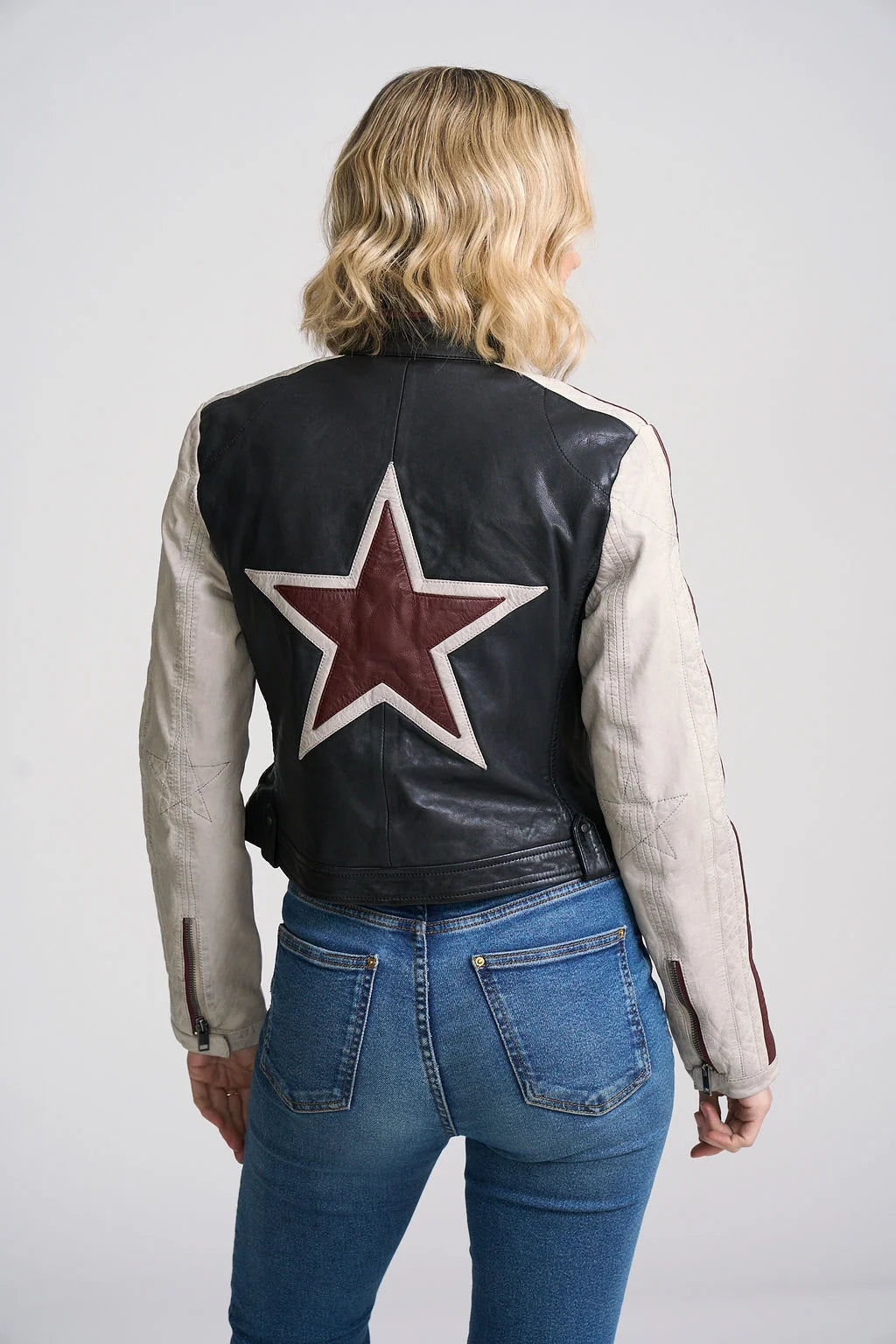 Mauritus Isadora Star Back Leather Jacket