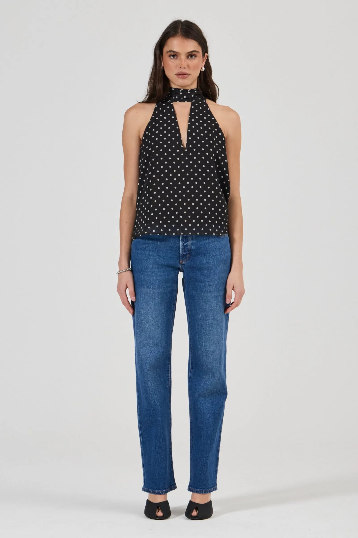 Rolla's Edie Halter Polka Dot Top