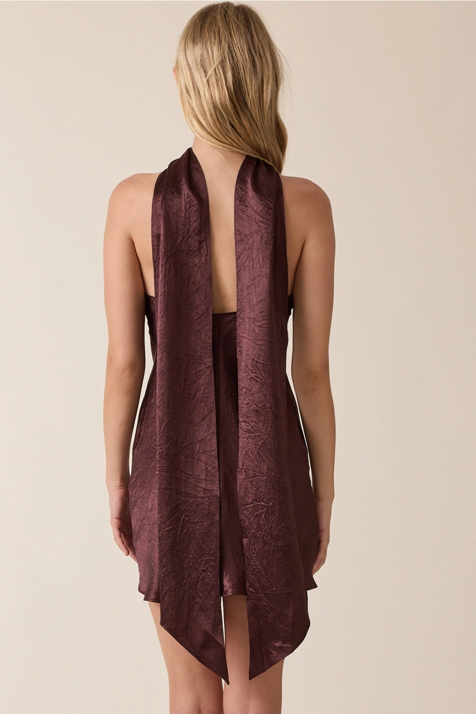 Sky To Moon Long Scarf Bias Cut Mini Dress