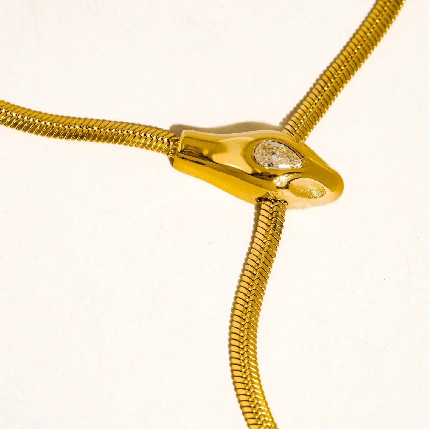 Flanerie Gildora 18K Gold Non-Tarnish Serpent Y Lariat Necklace