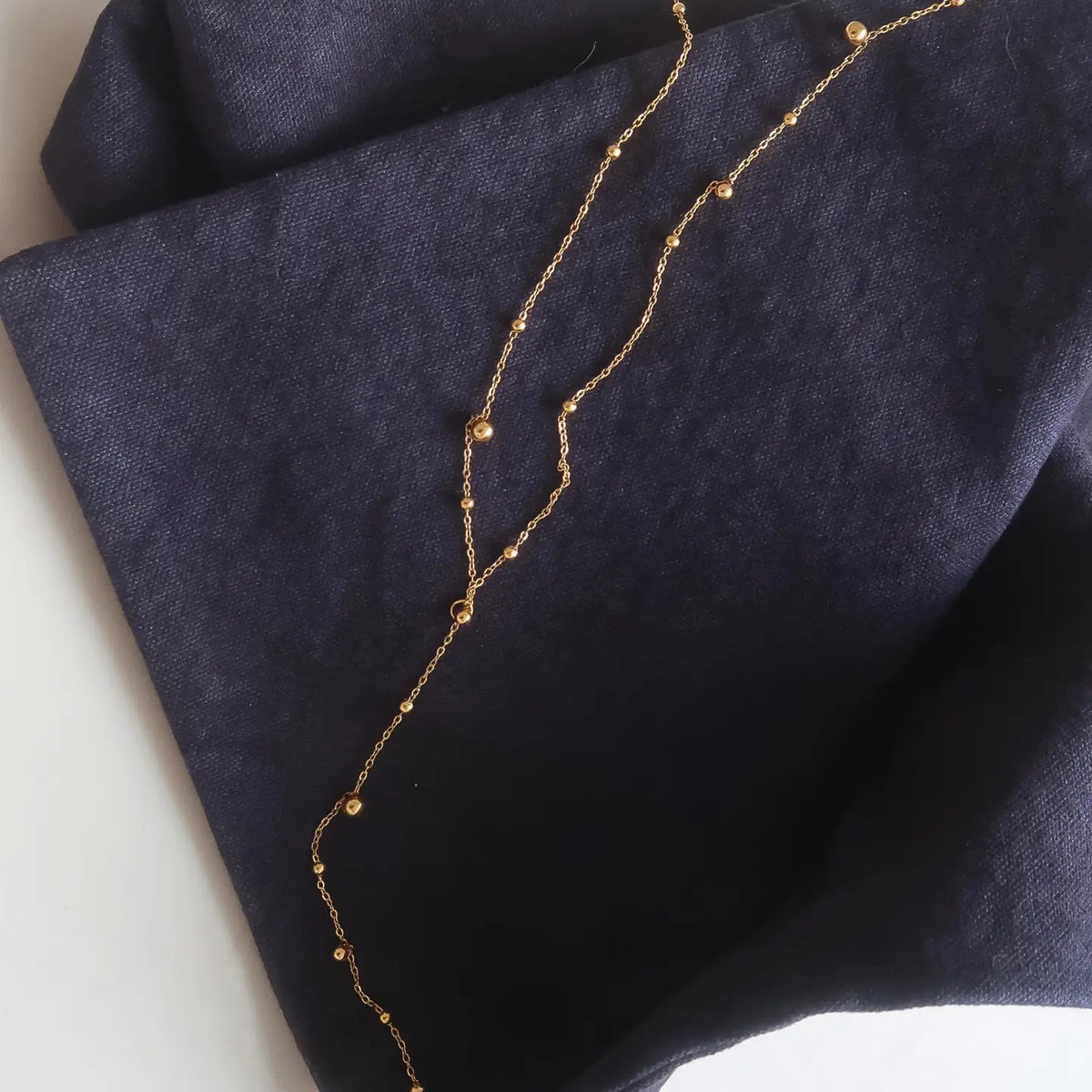 Flanerie Brisse 18K Gold Non-Tarnish Dressy Beaded Y Lariat Necklace