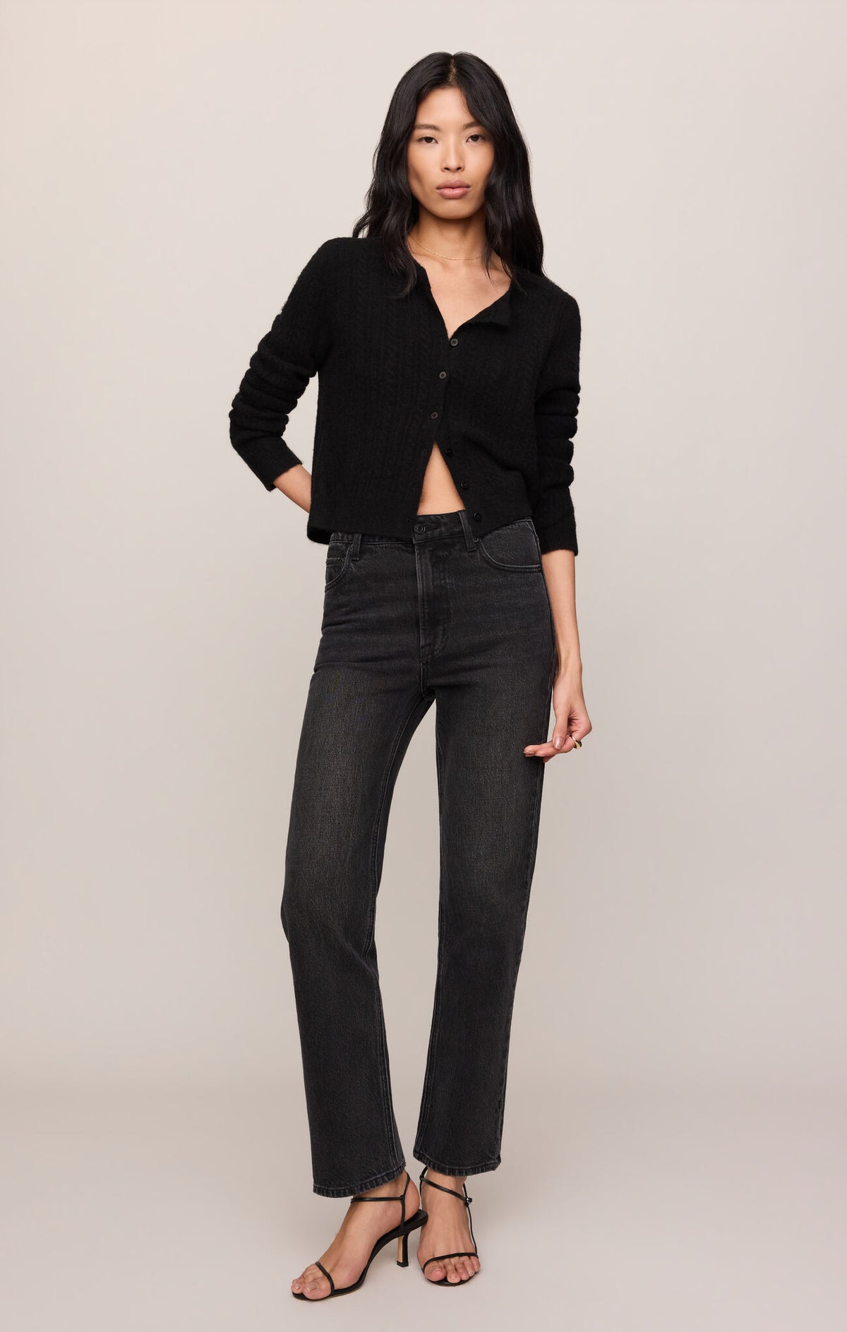 ZSupply Medina Pointelle Cardigan Black