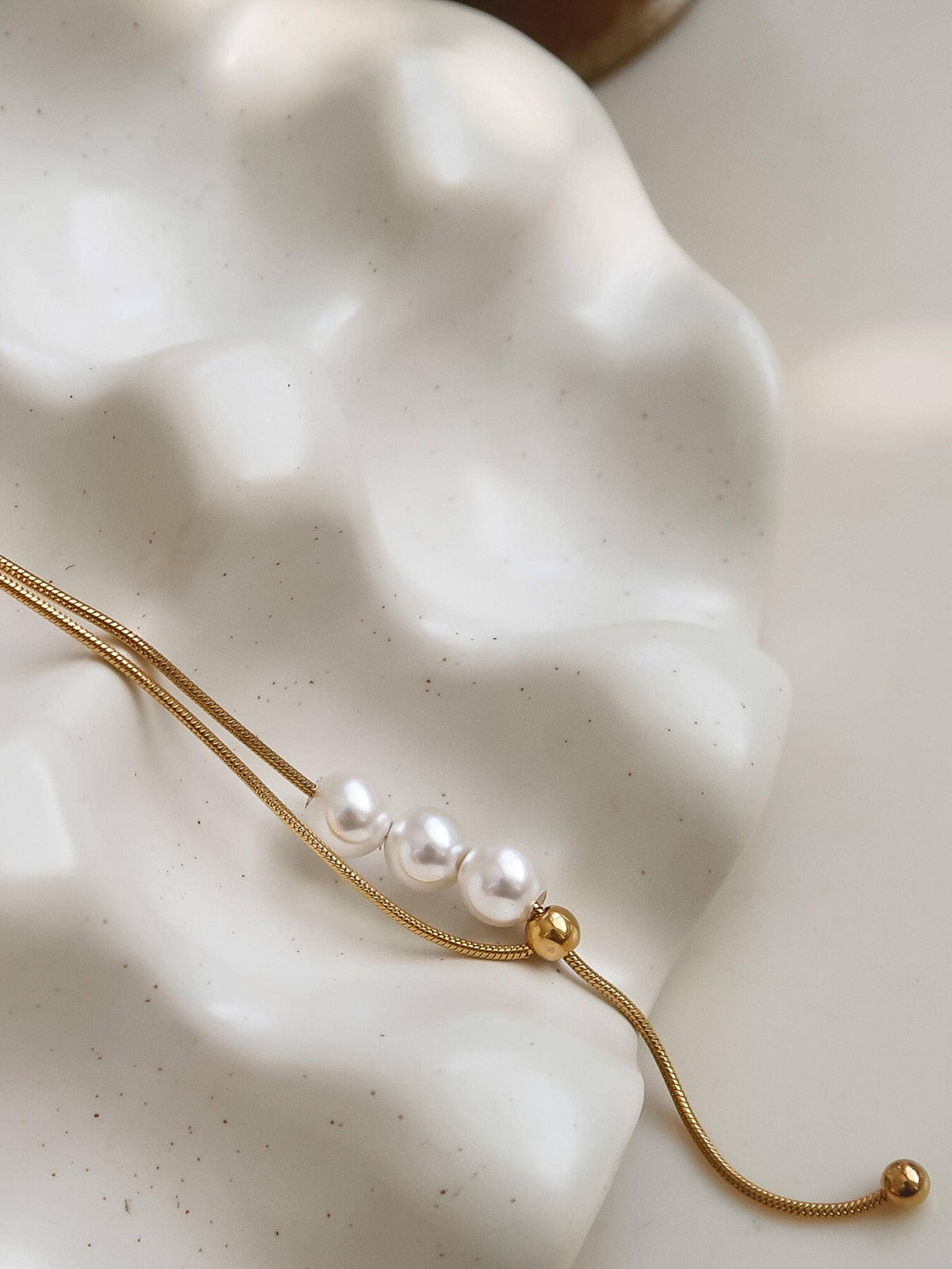 Montana 18K Gold Non-Tarnish Pearl Y Drop Sweater Necklace