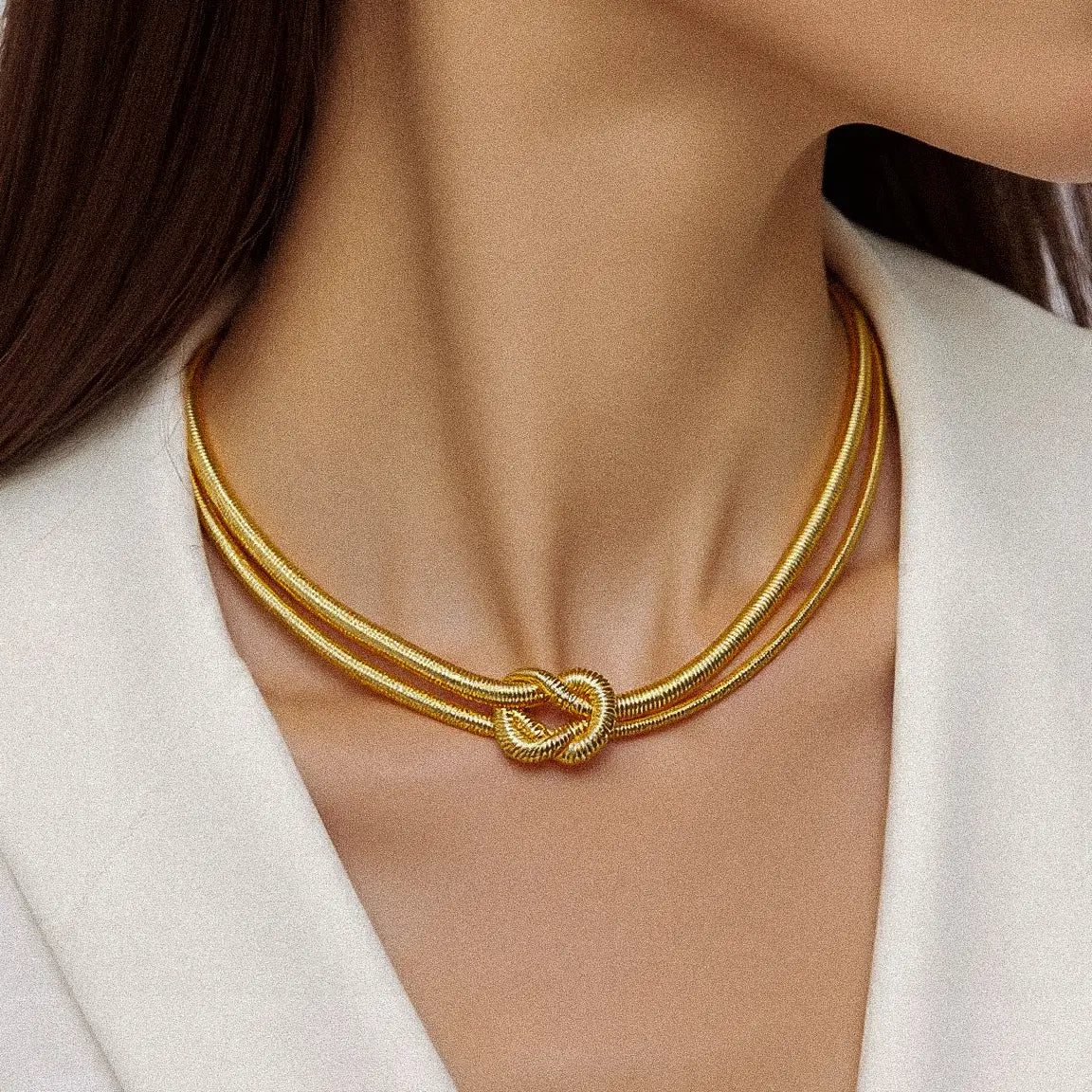Flanerie Evereign 18K Gold Non-Tarnish Knot Necklace