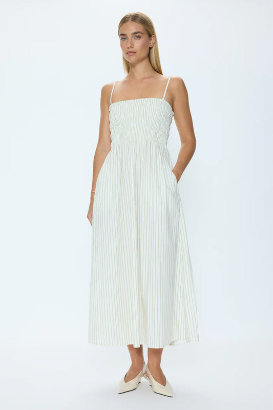 Pistola Bianca Bodice Sage Stripe Dress