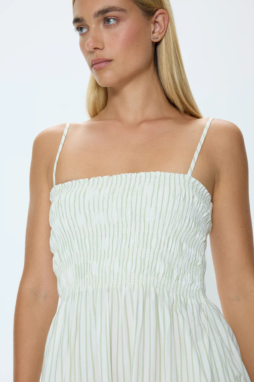 Pistola Bianca Bodice Sage Stripe Dress