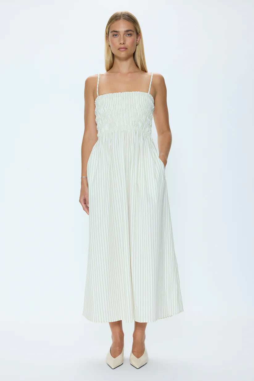 Pistola Bianca Bodice Sage Stripe Dress