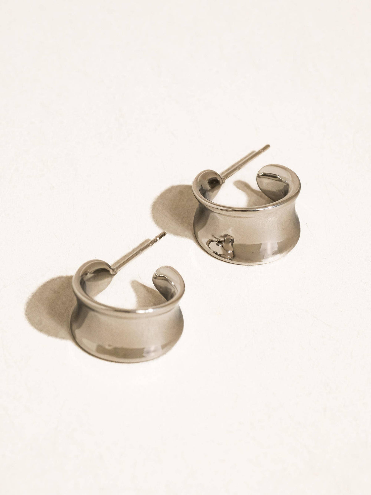 Yvaine 18K Gold Non-Tarnish Wide Dome Hoop Earrings
