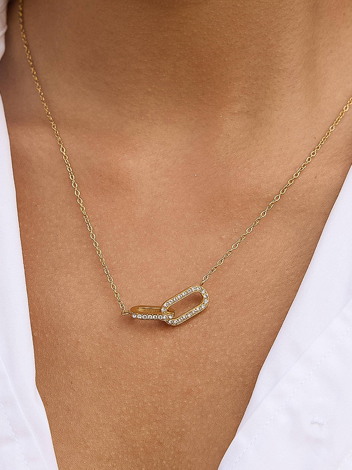 Priamo 18K Gold Non-Tarnish CZ Chain Necklace