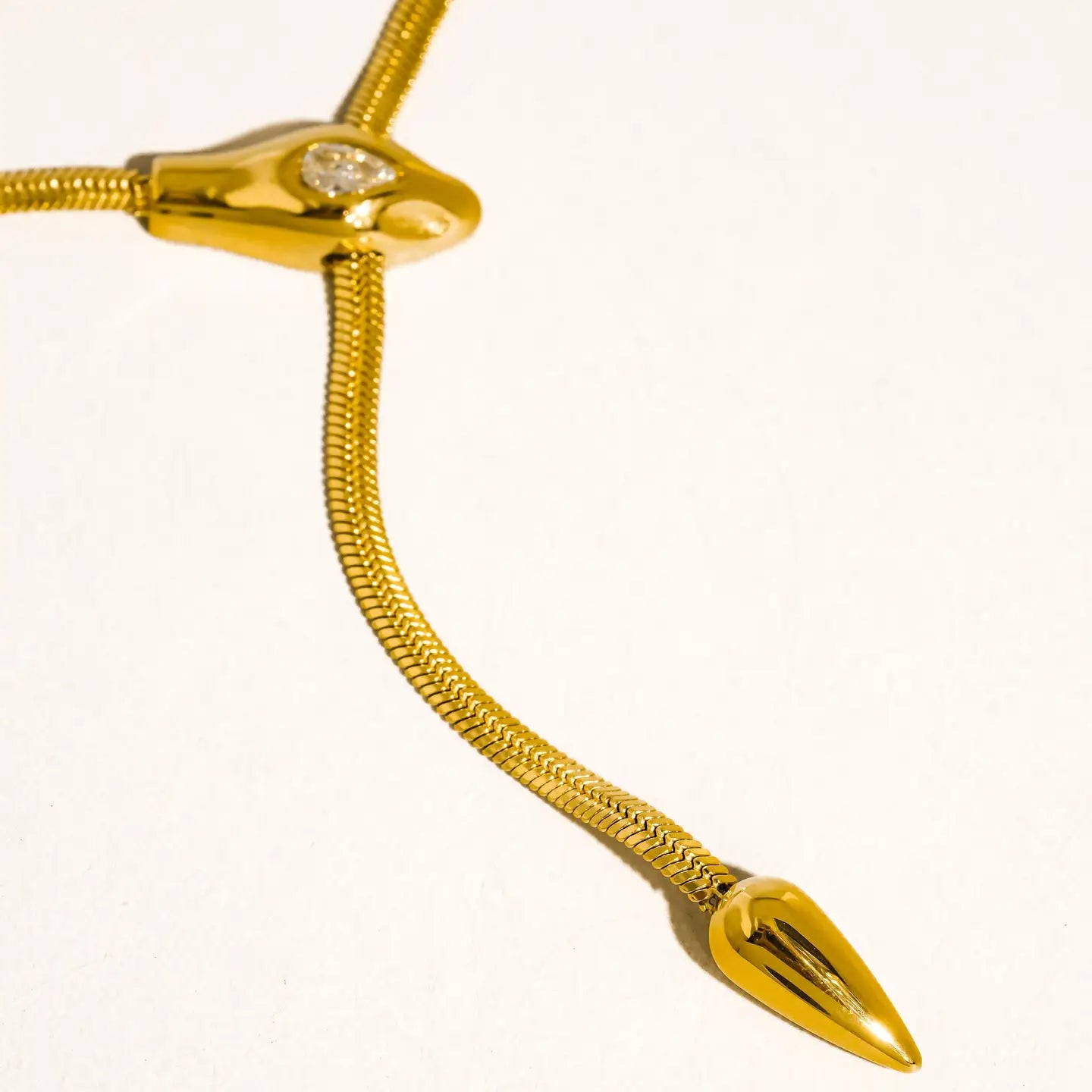 Flanerie Gildora 18K Gold Non-Tarnish Serpent Y Lariat Necklace