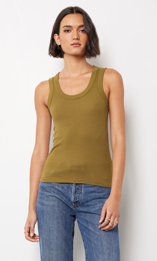 Bobi Deep Scoop Fitted Ribbed Tank