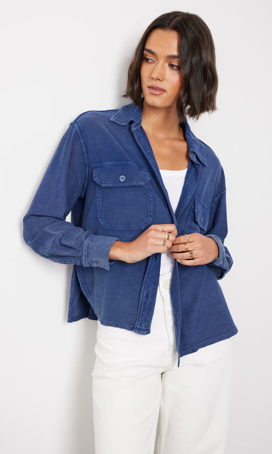 Bobi L/S Button Up Boxy Pocket Shacket