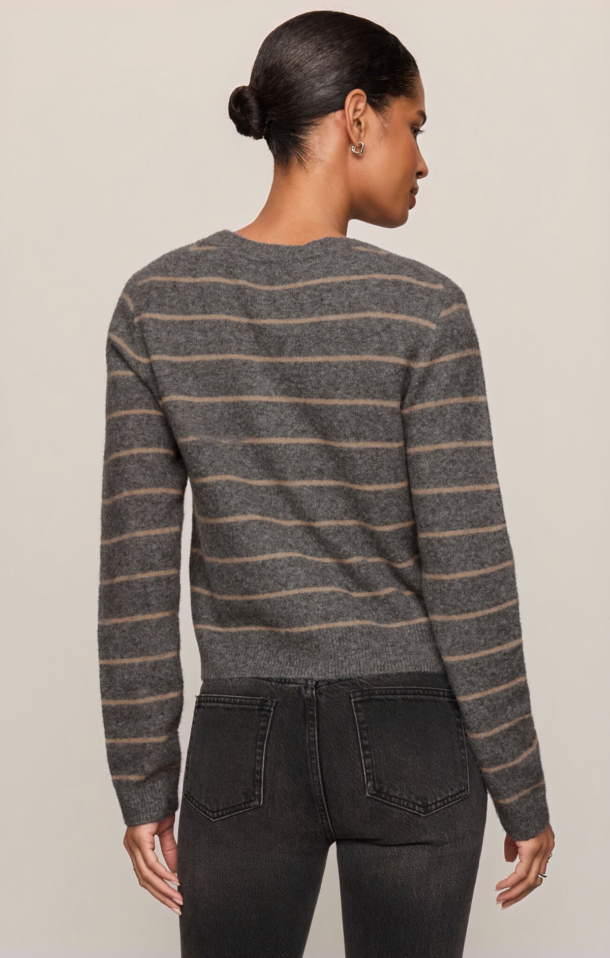 ZSupply Medina Stripe Cardigan Charcoal Heather