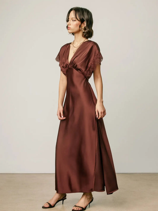 D Forum Lace Sleeve Maxi Dress