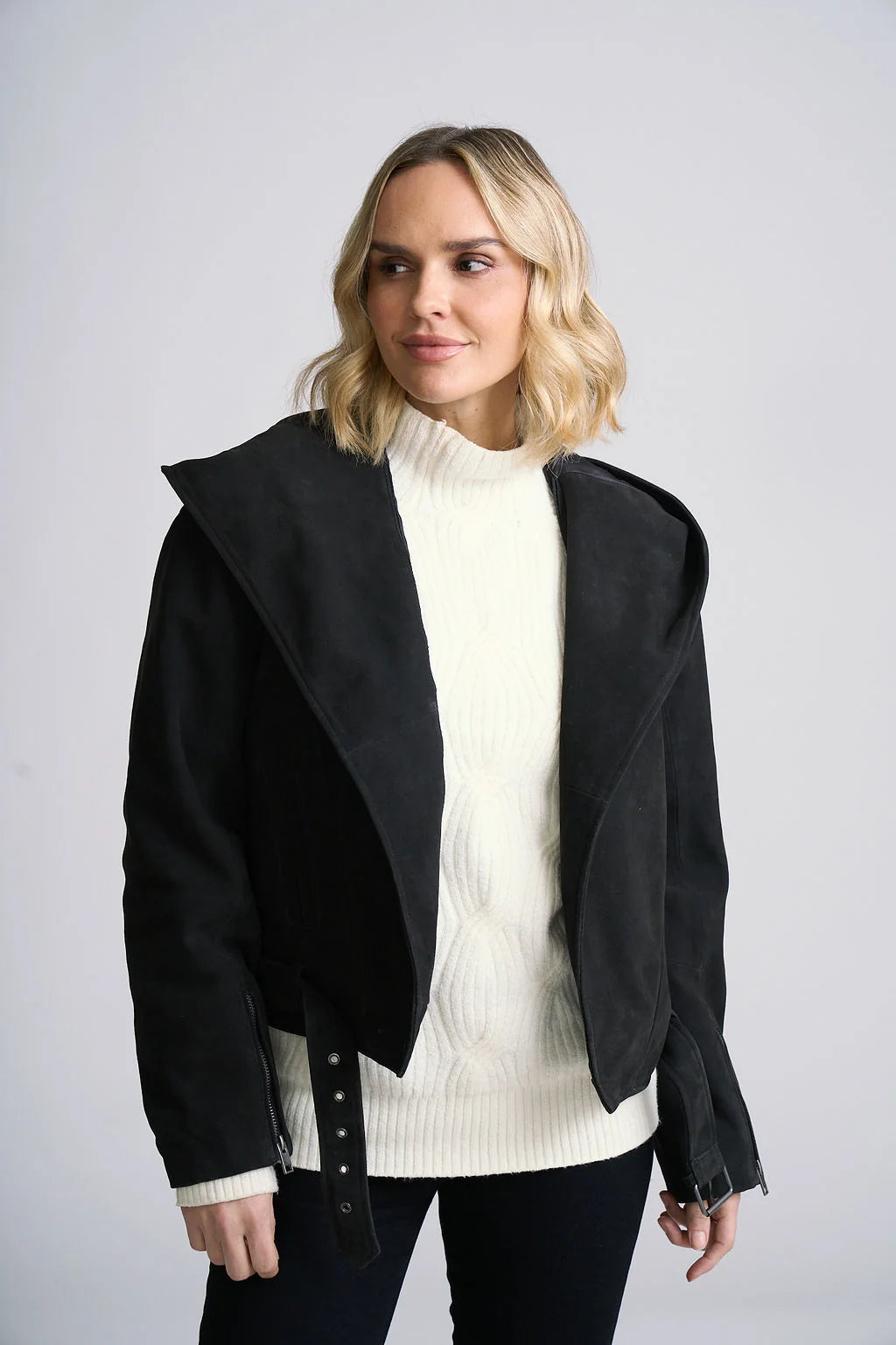 Mauritius Anna Suede Shirt-Jacket with Hood