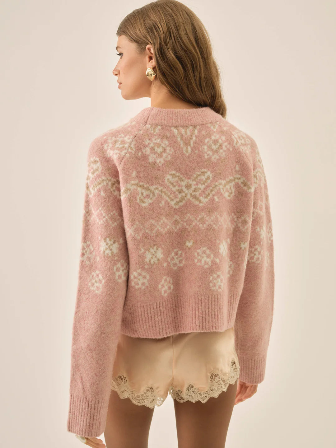 For Love & Lemons Arabella Intarsia Pullover Sweater