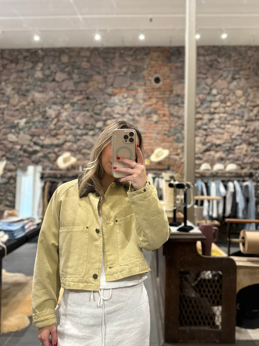 Blank NYC Breaking Camp Cropped Denim Jacket