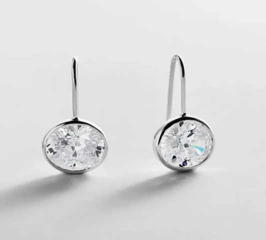 Bauble Bar 10MM Fallon Sterling Silver Bezel Earrings - Silver