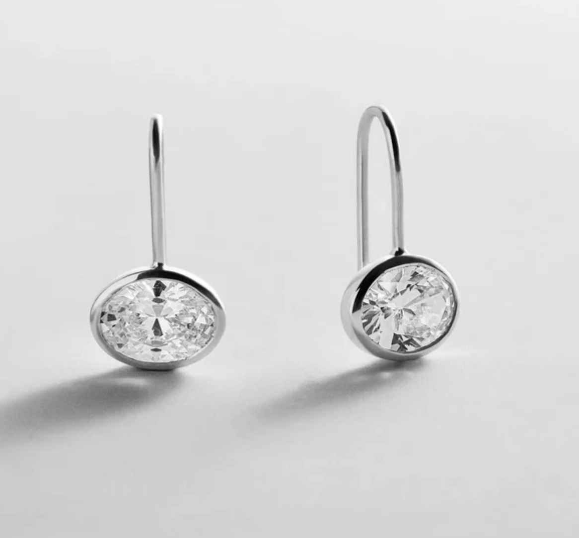 Bauble Bar 8MM Fallon Sterling Silver Bezel Earrings - Silver