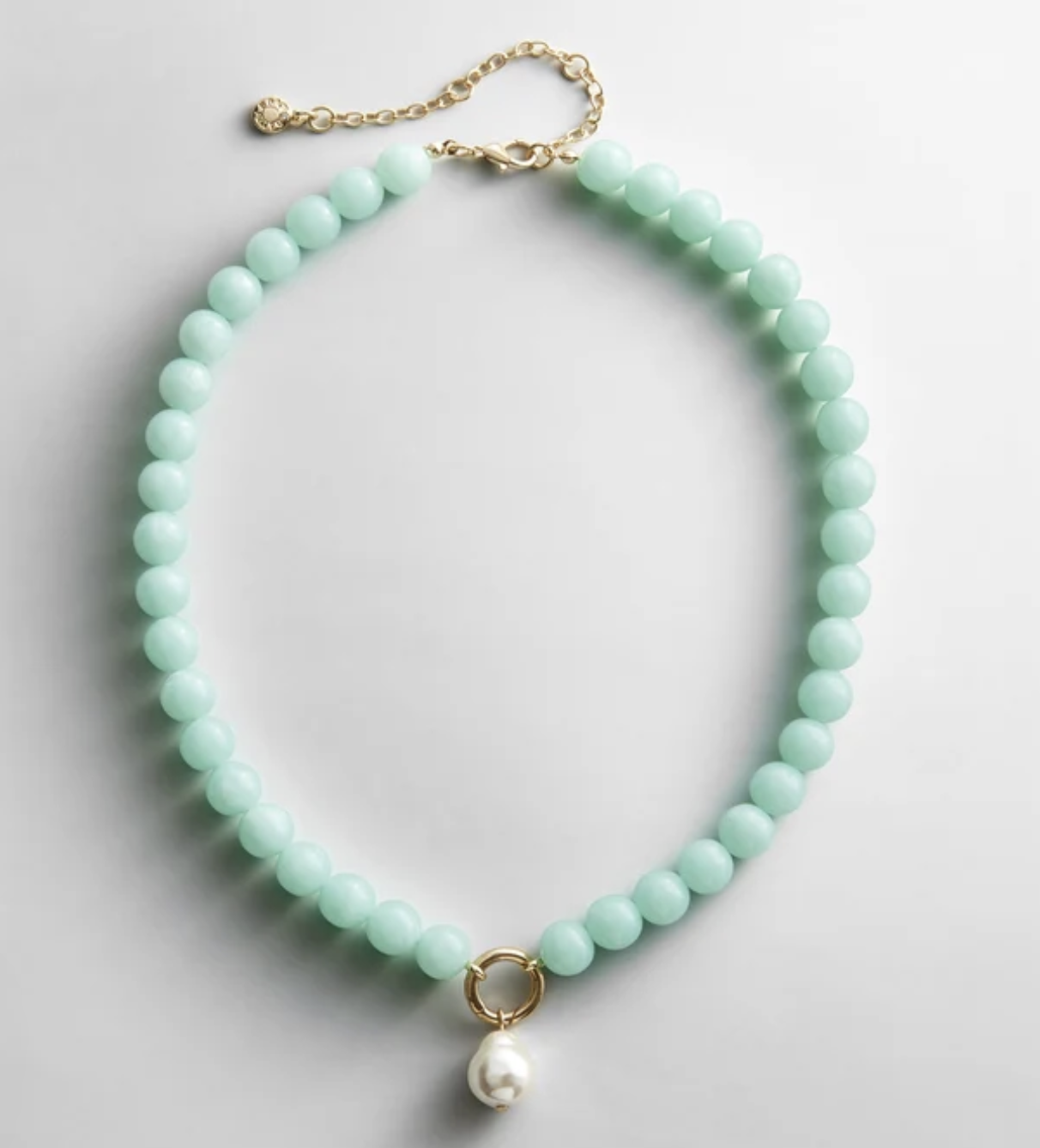 Bauble Bar Janette Beaded Ring Necklace - Aqua