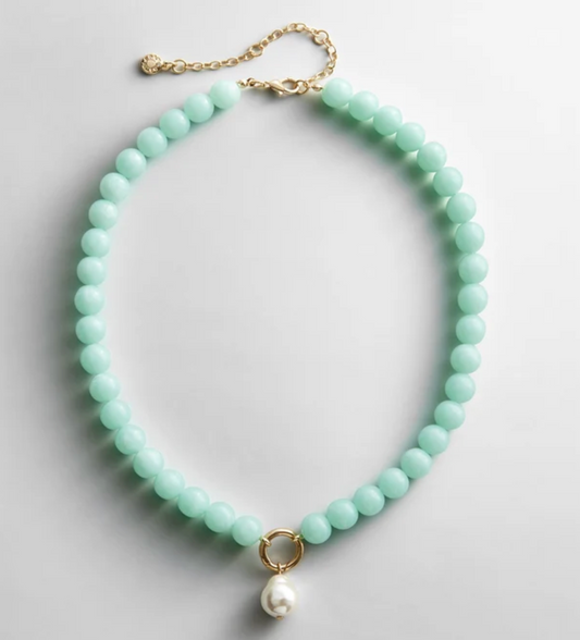 Bauble Bar Janette Beaded Ring Necklace - Aqua