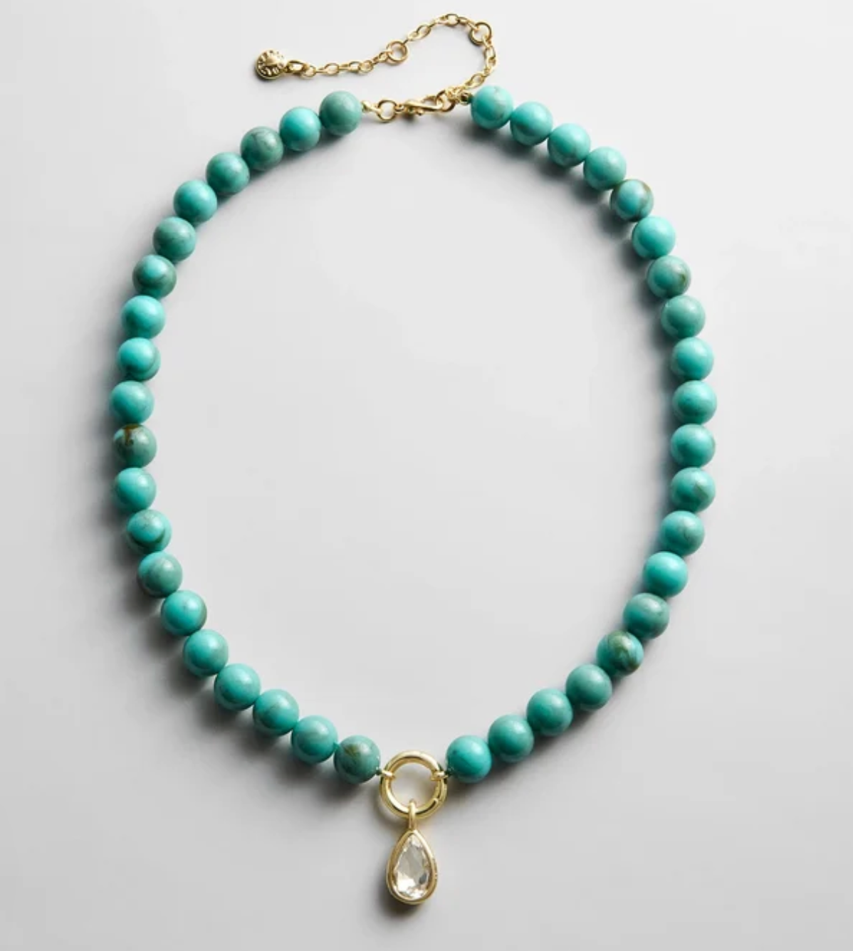 Bauble Bar Janette Beaded Ring Necklace - Turquoise Bead