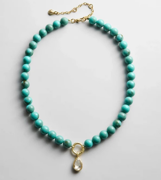 Bauble Bar Janette Beaded Ring Necklace - Turquoise Bead