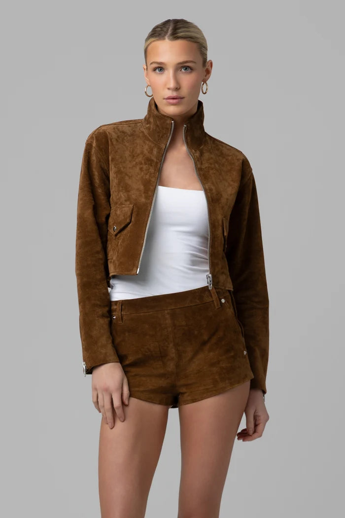 Blank NYC High Collar Cropped Jacket