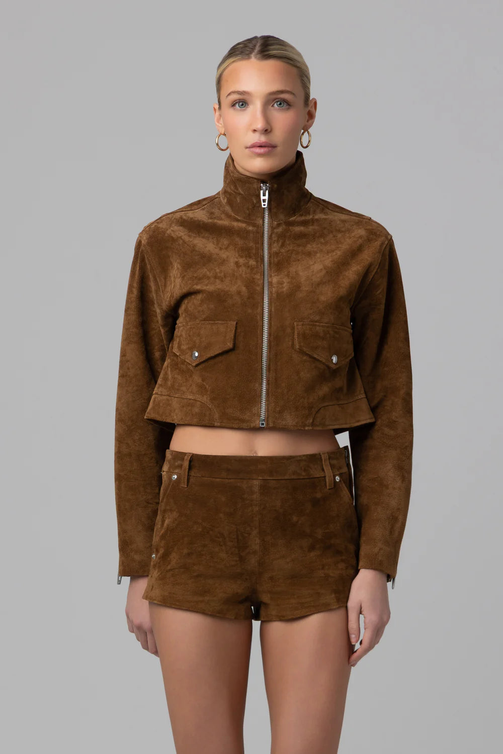 Blank NYC High Collar Cropped Jacket