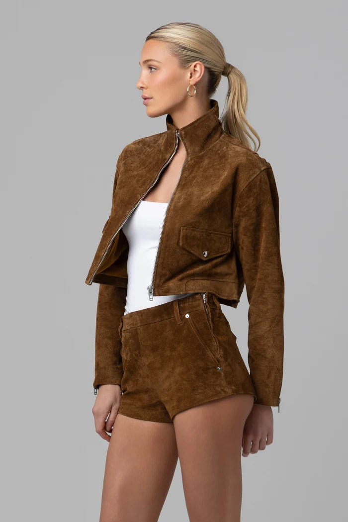 Blank NYC High Collar Cropped Jacket