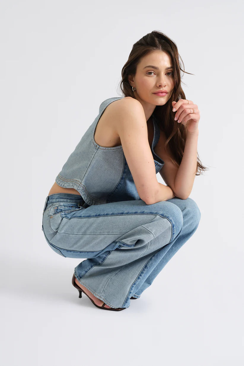 Daze Denim The Wanderer Mid Rise Palazzo