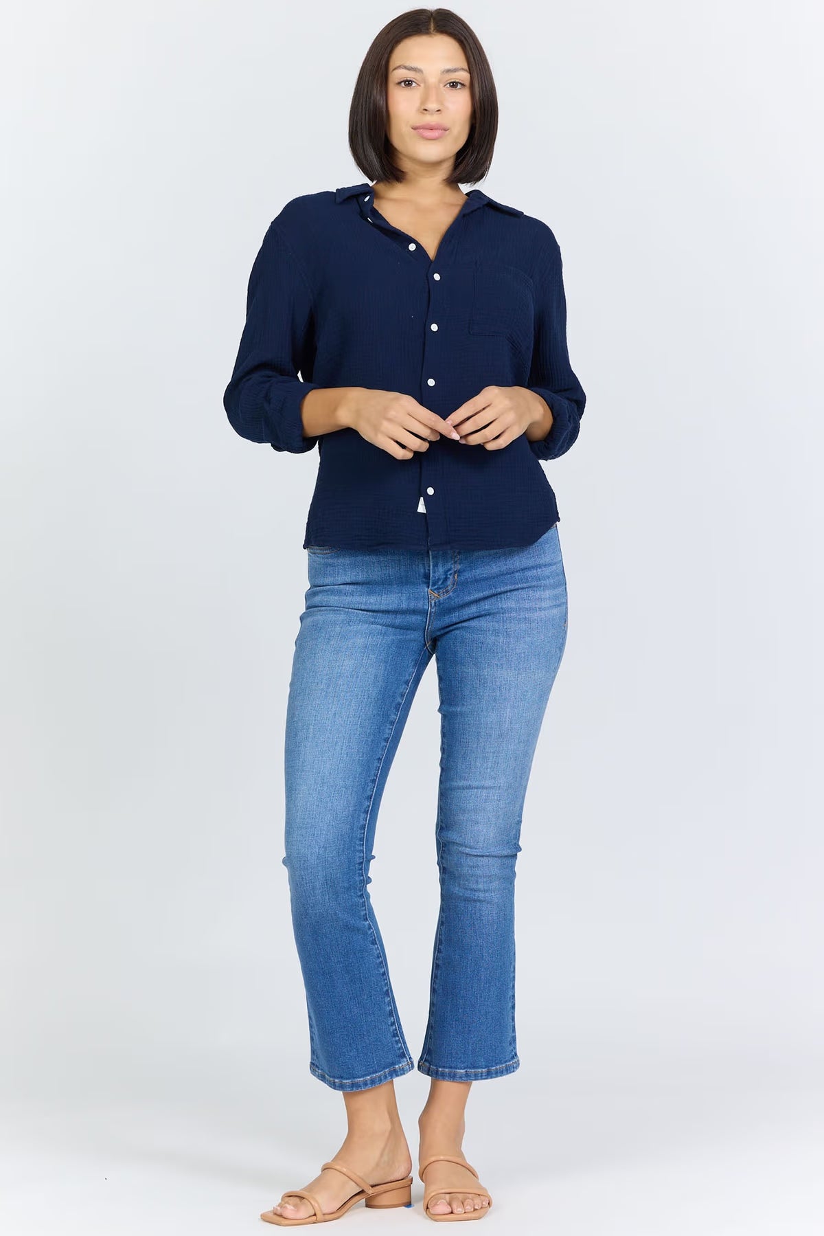 Dear John Gaia Black Iris Button Down