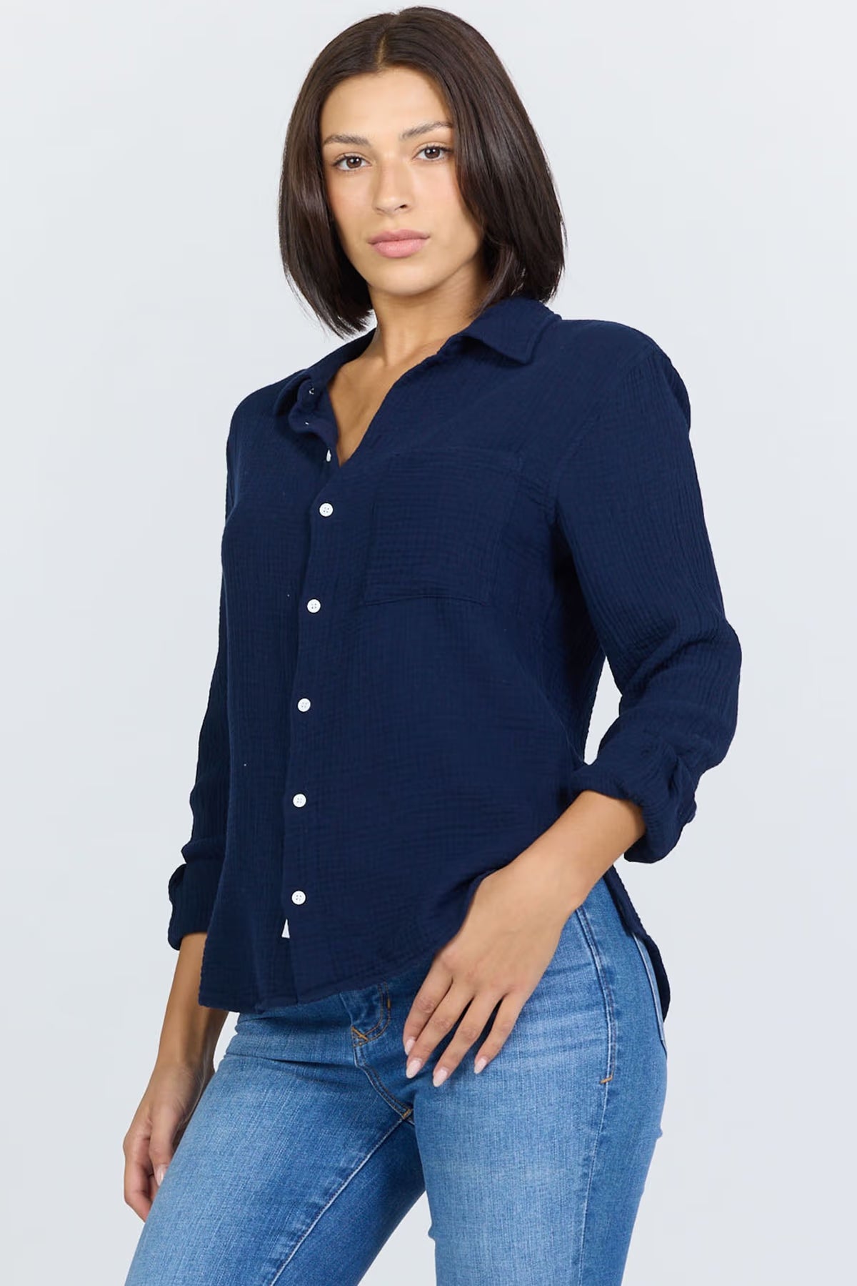 Dear John Gaia Black Iris Button Down