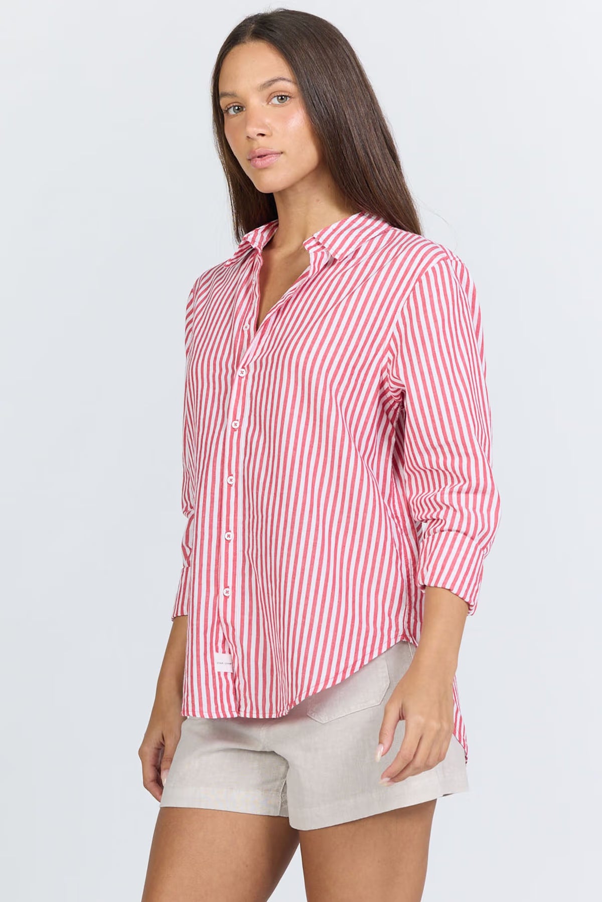 Dear John Lolita Salsa Stripe Button Down