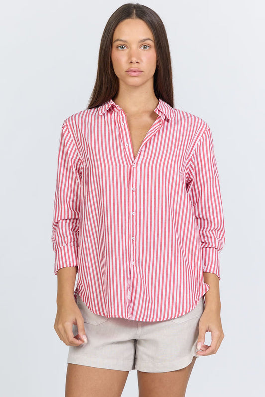 Dear John Lolita Salsa Stripe Button Down