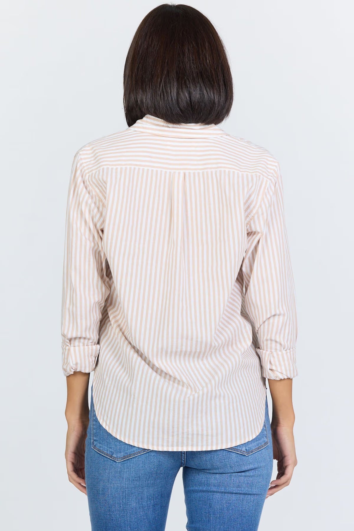 Dear John Lolita Taupe Stripe Button Down