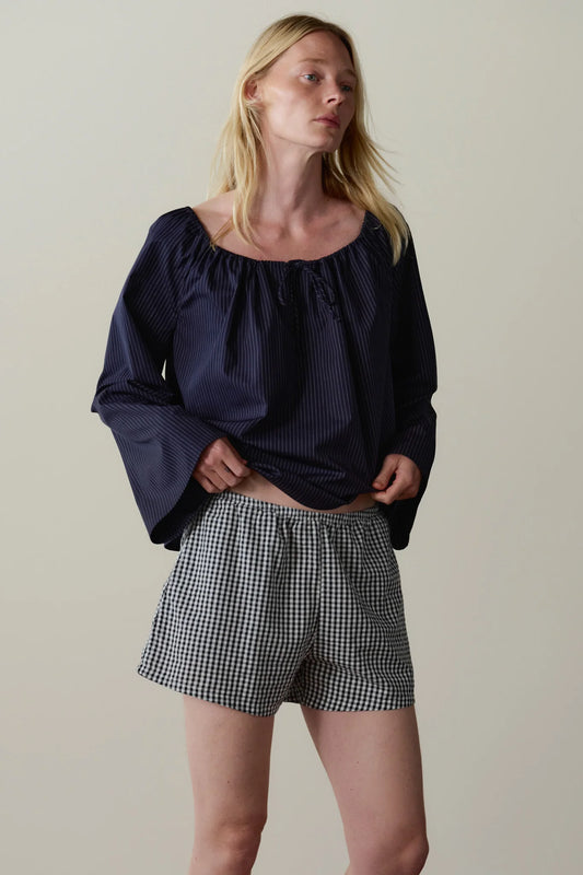 Donni Cotton Gingham Tap Short